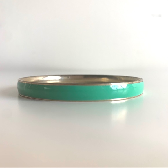 J CREW Mint green golden enameled classic bangle bracelet with dust bag Sherbet - Picture 3 of 8